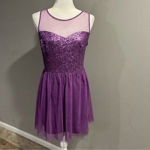 Delia’s Purple Sequin Sparkle Mini Dress Large
